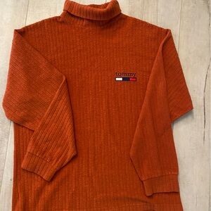 Vintage 90s orange Tommy HIlfiger Turtleneck (M)